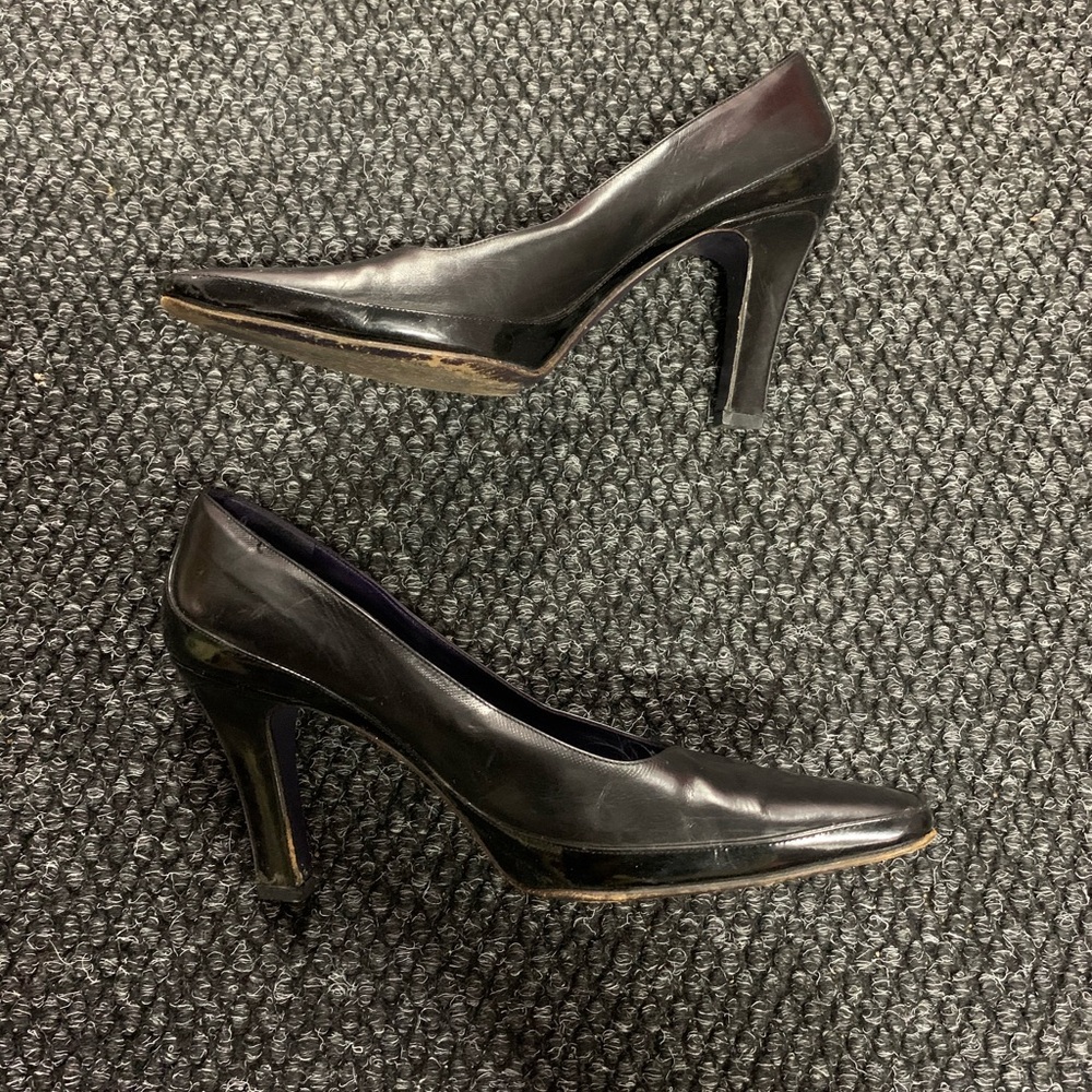 Ralph Lauren Purple Label Wine Leather Square-Toe Pumps Size 8 1/2
